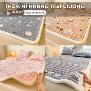  Thảm ga trải giường nỉ nhung mềm mịn hàng cao cấp loại 1,ga gối chất nỉ nhung ấm áp không xổ lông 