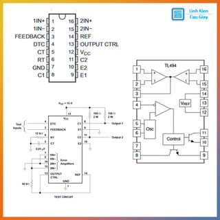 Linh kiện IC PWM TL494C SOP-16 điều khiển nguồn xung