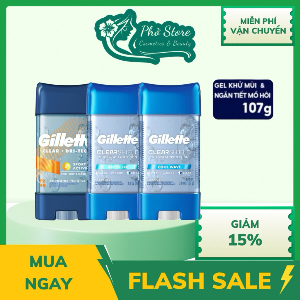Gel khử mùi và giảm tiết mồ hôi Nam Gillette 107g Mỹ