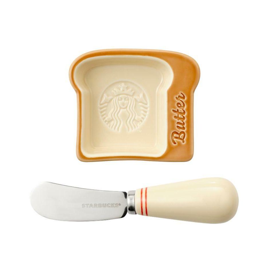 STARBUCKS Grocery Market Butter Bowl And Knife Set