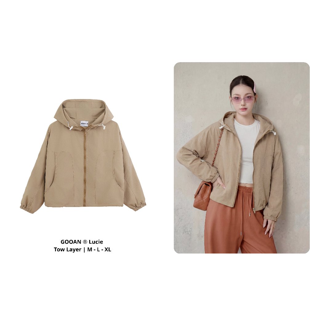  Áo Khoác Gió Nữ Lucie Chống Nắng Chống Mưa Thoáng Mát - Phong Cách Hàn Quốc Thanh Lịch Mát Mẻ Suốt Ngày - Tia UV 