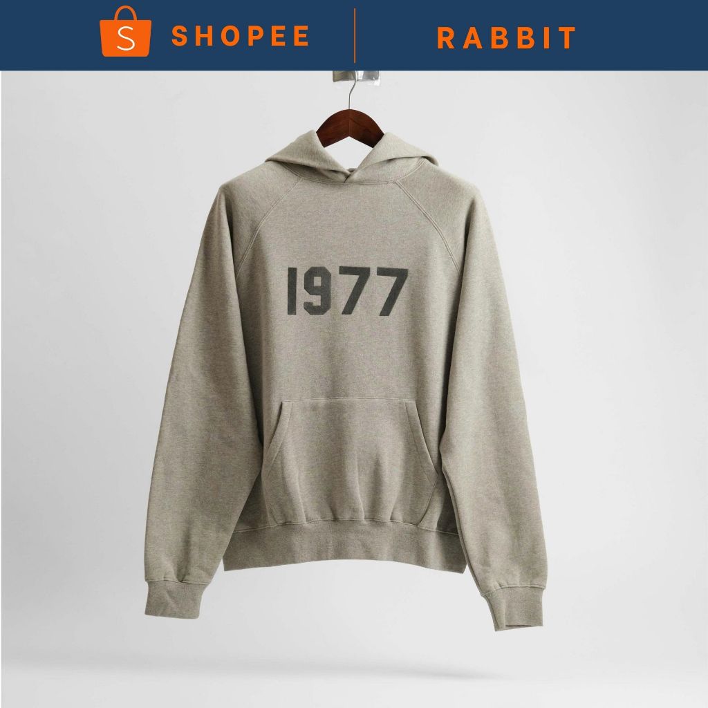 Áo Hoodie Essentials Fear Of God 1977 Dark Oatmeal Hàng Chính Hãng - Rabbit