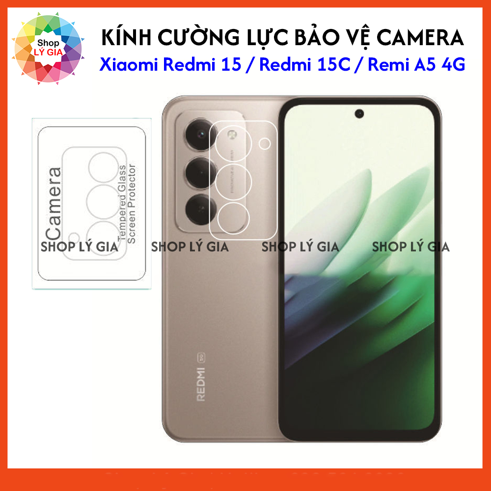 Kính cường lực bảo vệ camera cho Xiaomi Redmi 15 (2025) / Redmi 15C / Redmi A5 4G