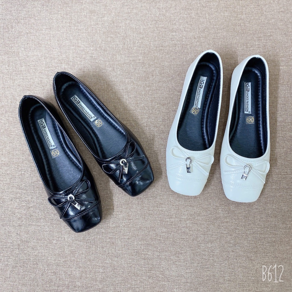 Giày bệt đế cao su vá mũi phối nơ mẫu mới nhất lên chân dáng xinh mã Hh888