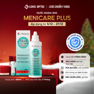  Combo 3 chai ngâm kính áp tròng cứng Menicare Plus nước rửa lens đeo ban đêm - Lens Optic 