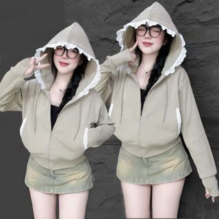  Áo Khoác Nữ Phối Ren Nón Thun Gân 6 Túi Freesize Dưới 60Kg - AK31 | Nhiều Màu Chống Nắng Thấm Mồ Hôi  BUBBLE GUM  