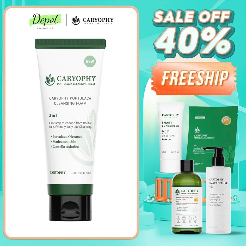 Sữa rửa mặt làm sạch da Caryophy 150ml (Caryophy Portulaca Cleansing Foam 150ml)