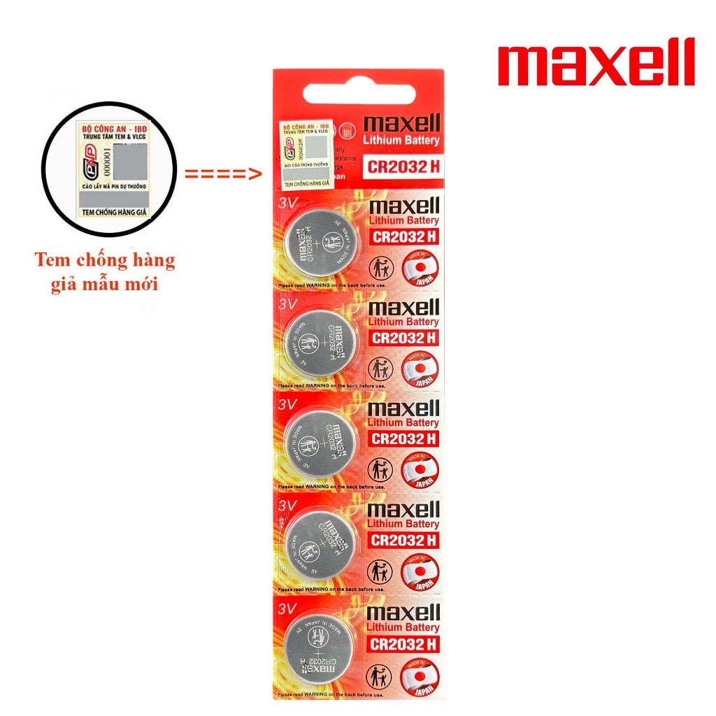 Pin chính hãng Maxell CR2032 3V - Made In Japan dành cho đồng hồ, máy tính, smartkey, thiết bị điện tử...