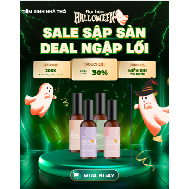 Xịt giữ nếp tóc & dưỡng tóc Macaland 3in1 100ml Tiệm Xinh Nhà Thỏ – Giữ nếp lâu, mềm mượt & lưu hươn