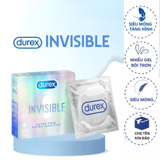  Durex Invisible Siêu Mỏng Chân Thật  size 53mm hộp 3 bao  