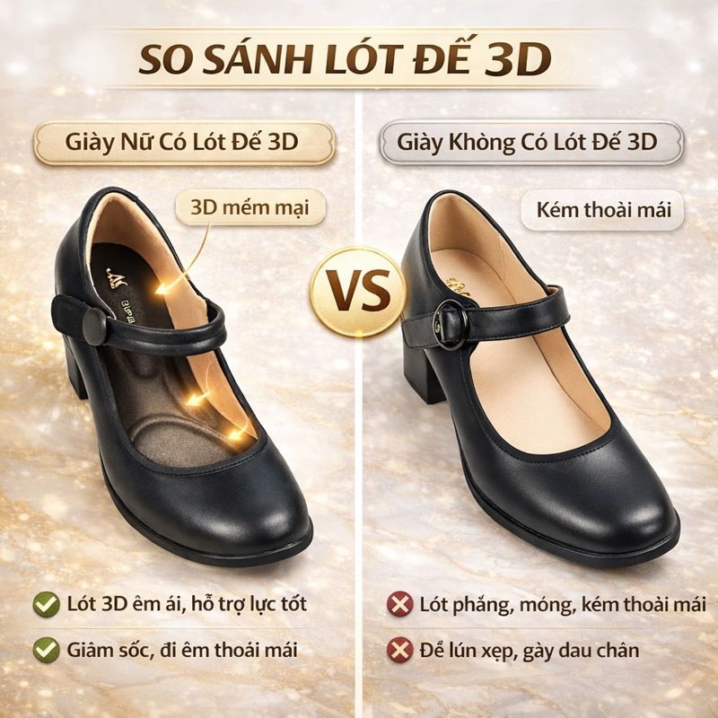 (SALE UPTO 40%) Giày Da Đế Xuồng 6cm Super Soft AK39 - Lót Êm, Tôn Dáng Chất Nhẹ & Hạn Chế Tiếng Ồn | BigBuy360 - bigbuy360.vn