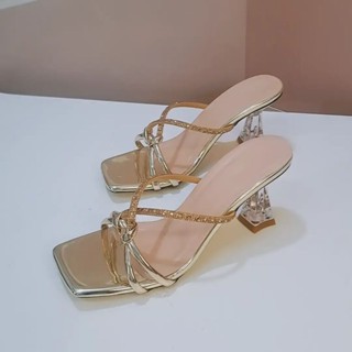 Dép Cao Gót 7 Cm Gót mika trong.Quai Xoàn Thời Trang (G-1) size 35 đến 40