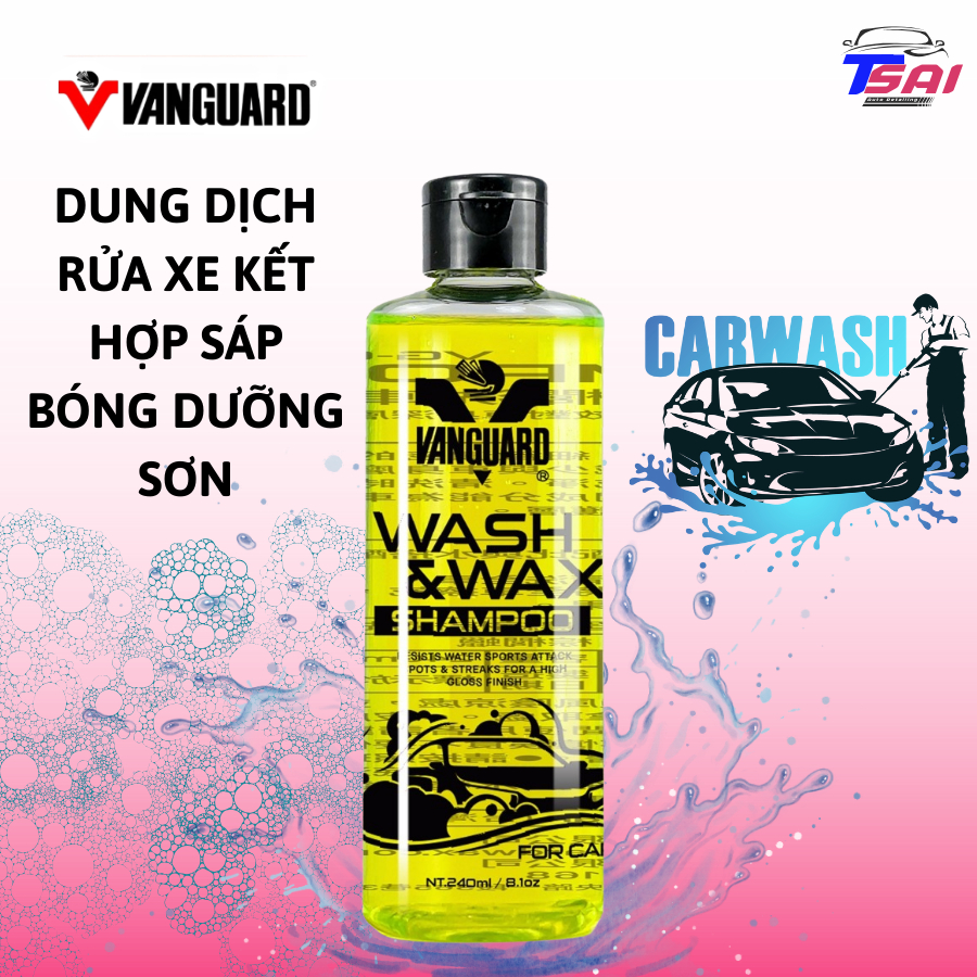 VANGUARD dung dịch rửa xe bọt tuyết chuyên dụng Vanguard Wash & Wax dưỡng bóng sơn