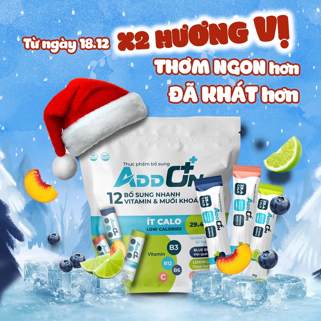 Bột Uống Điện Giải Thể Thao ADDON Vị Tổng Hợp Ít Calo Bù Nước, Bổ Sung Muối Khoáng Hỗ Trợ Phục Hồi