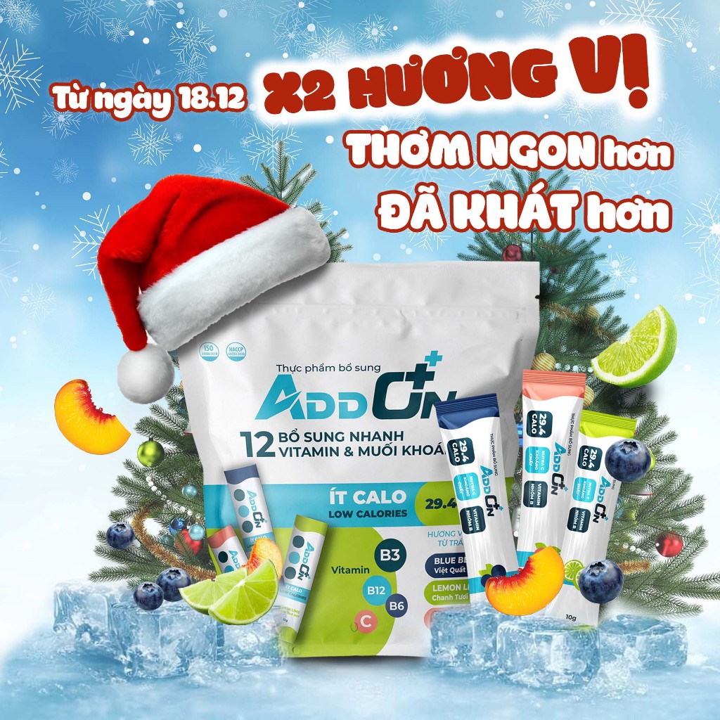 Bột Điện Giải ADDON Vị Tổng Hợp 29 Calo Bù Muối Khoáng