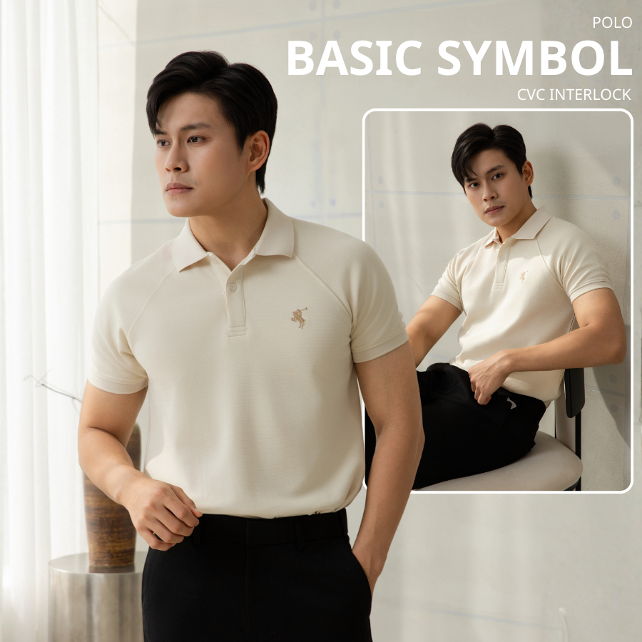 Áo Thun Polo Nam BASIC SYMBOL Vải Cotton Interlock Cao Cấp, Trẻ Trung, Thanh…
