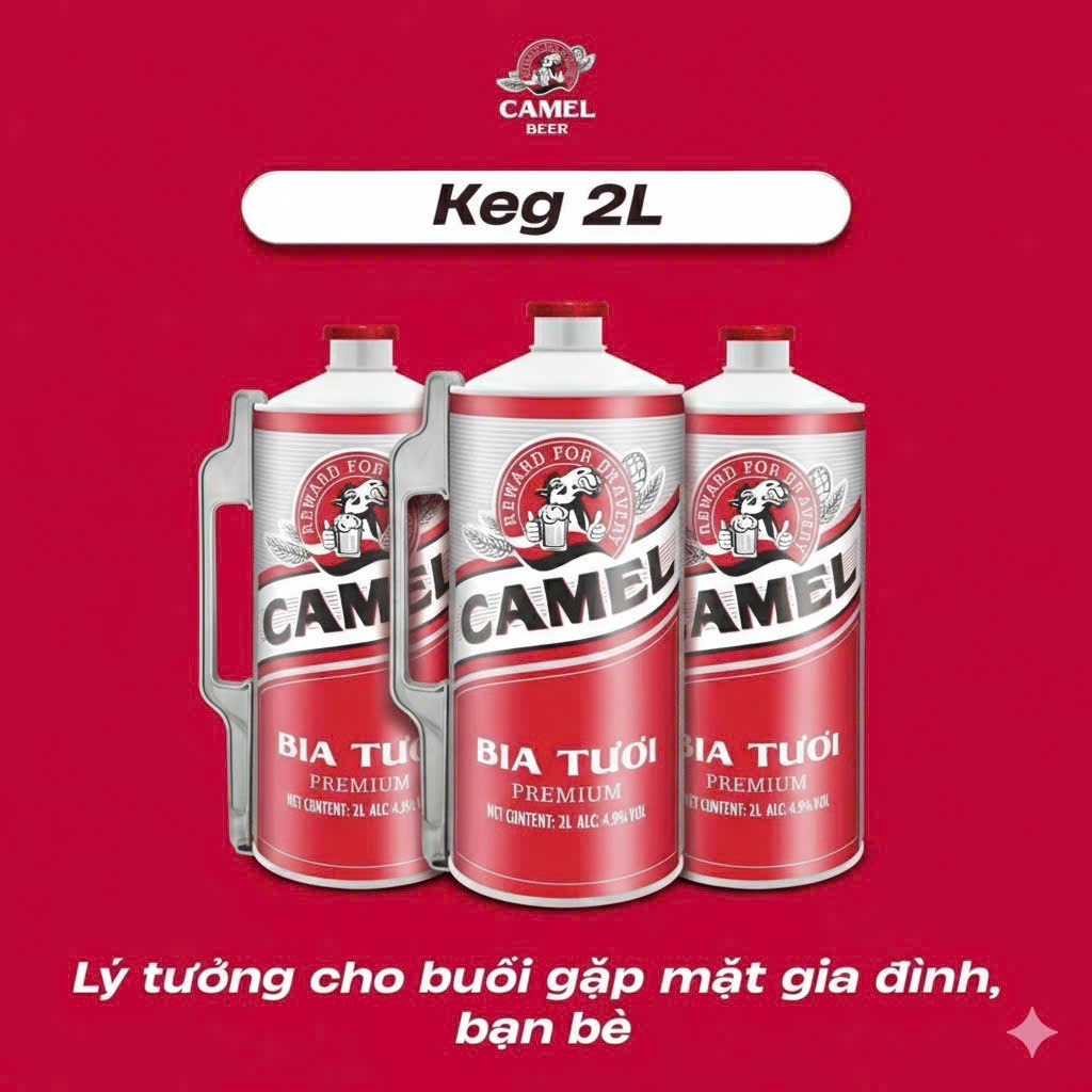 BIA TƯƠI CAMEL KEG 4.5% 2L (Keg lẻ)