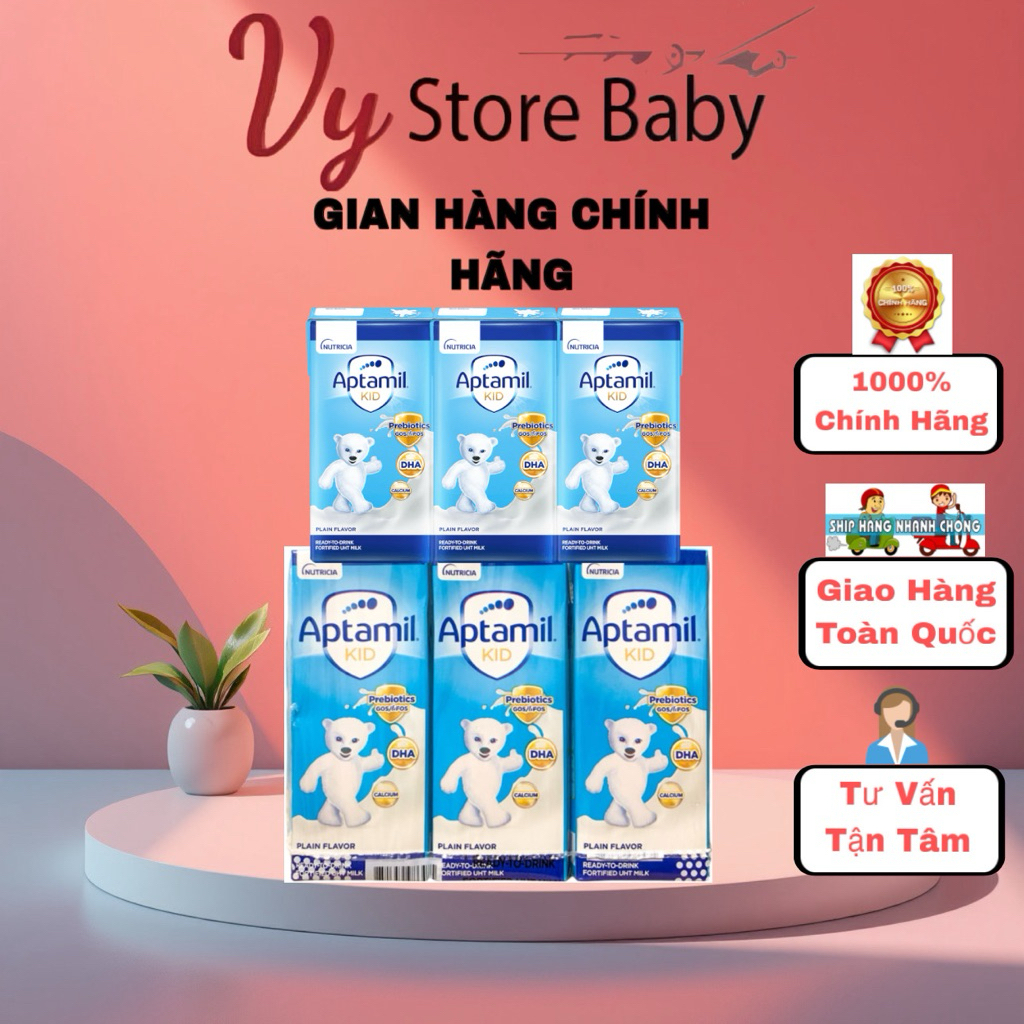 (1th tặng 3 lốc) Sữa Pha Sẵn/ Sữa nước Aptamil Kid 110ml, 180ml Giúp Bé Phát Triển Toàn Diện