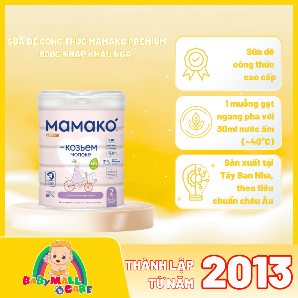 Sữa Dê Công Thức MAMAKO Premium 800g – Babymall & Care