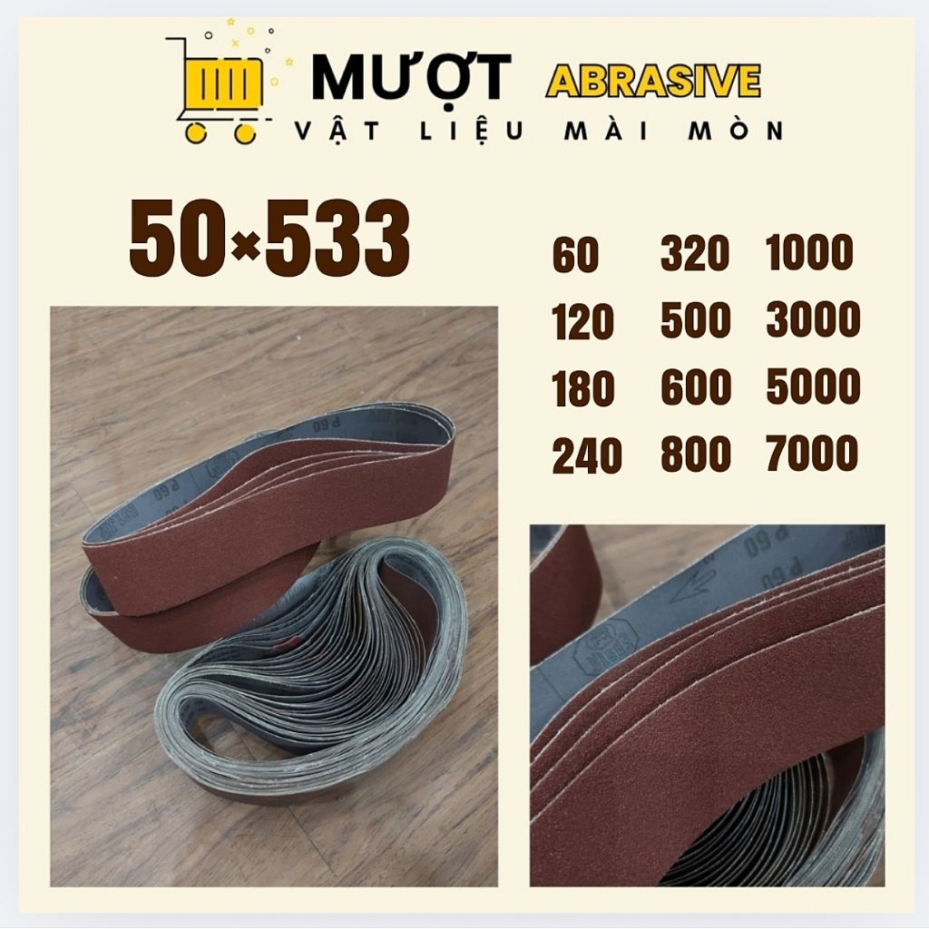 2 vòng nhám 50 x 533 hãng Starcke của Đức vải mềm