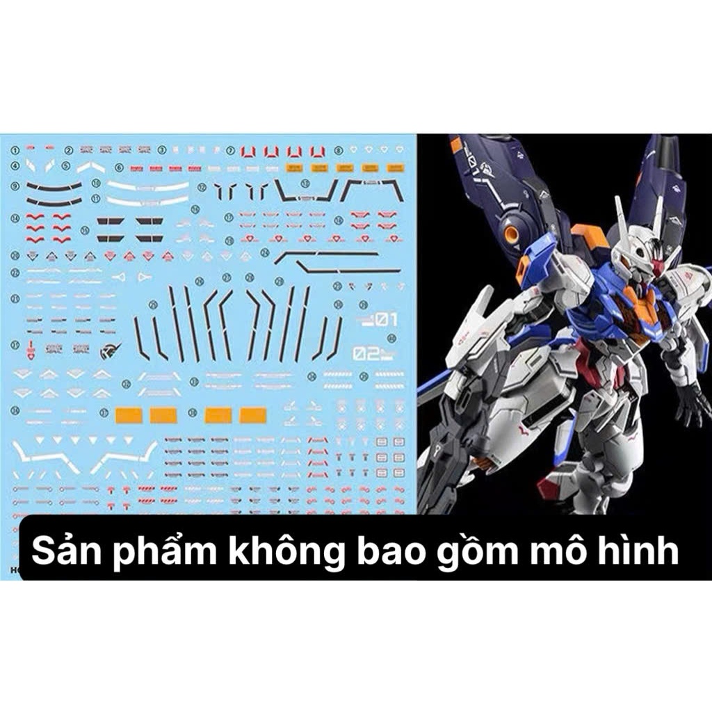 [Ghost] Decal/Đề can nước mô hình HG Gundam Aerial & Mirasoul Flight Unit