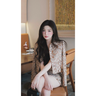  Envy Set - Set dạ bling nâu tây thiết kế DTM 