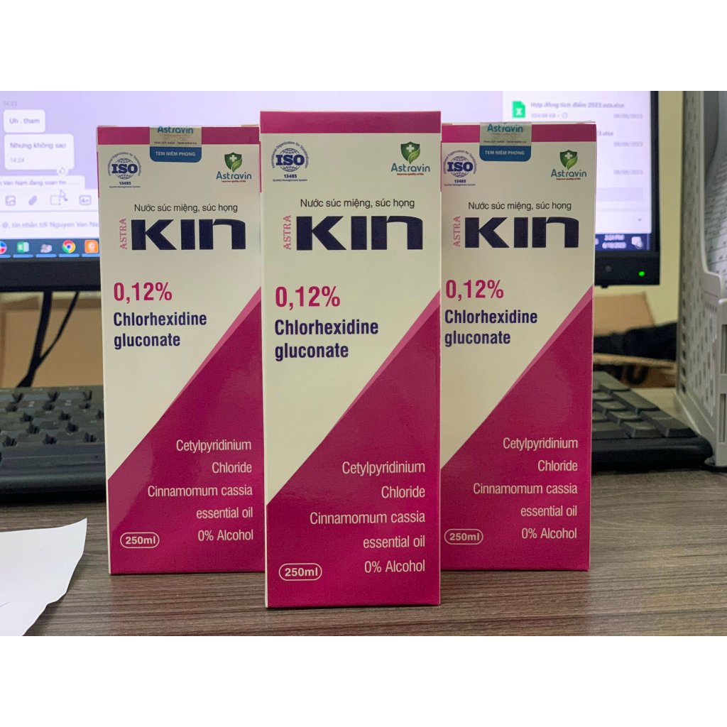 Nước súc Miệng,Họng ASTRA KIN - ngừa viêm lợi, chân răng, viêm Họng, viêm Amidan, Amidan mủ, vi khuẩ