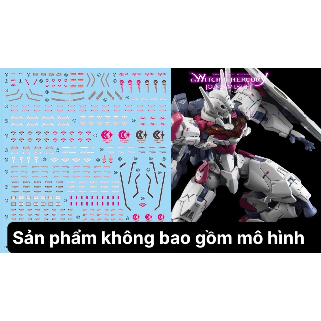 [Ghost] Decal/Đề can nước mô hình HG Gundam LFRITH