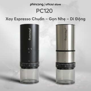  Máy xay cà phê tự động Phincong PC120 – Mini Xay Mịn Lõi thép 26W Pin 800mAh pha Espresso Phin 