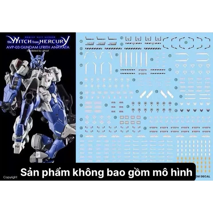 [Ghost] Decal/Đề can nước mô hình HG Gundam LFRITH Anavata