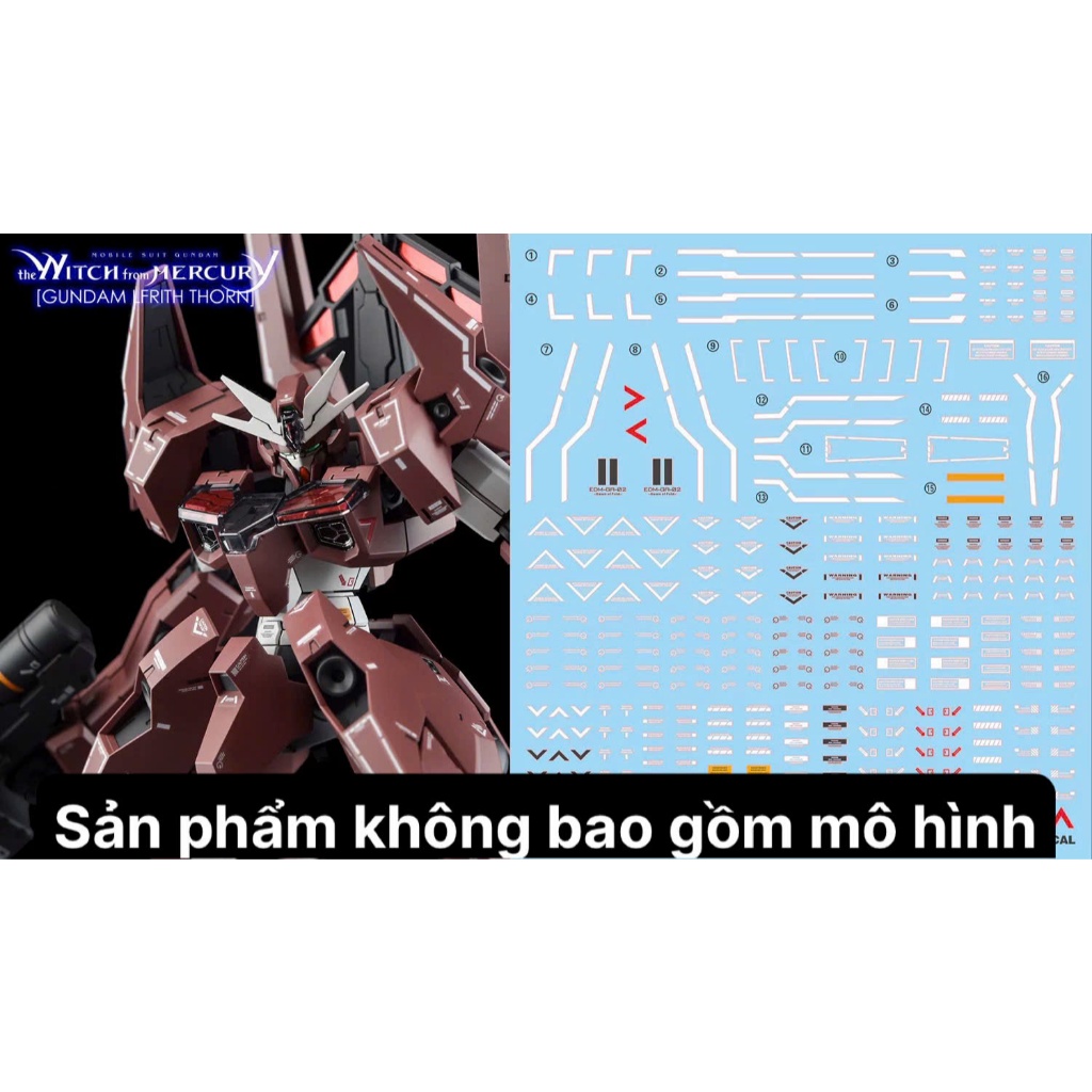 [Ghost] Decal/Đề can nước mô hình HG Gundam LFRITH Thorn