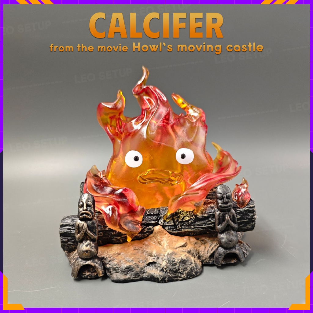 Mô Hình Calcifer Howl’s Moving Castle Có Đèn LED – Figure Anime Studio Ghibli Trang Trí Bàn