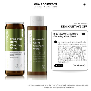  Nước Tẩy Trang DrCeutics Ultra-Mild Olive Cleansing Water 