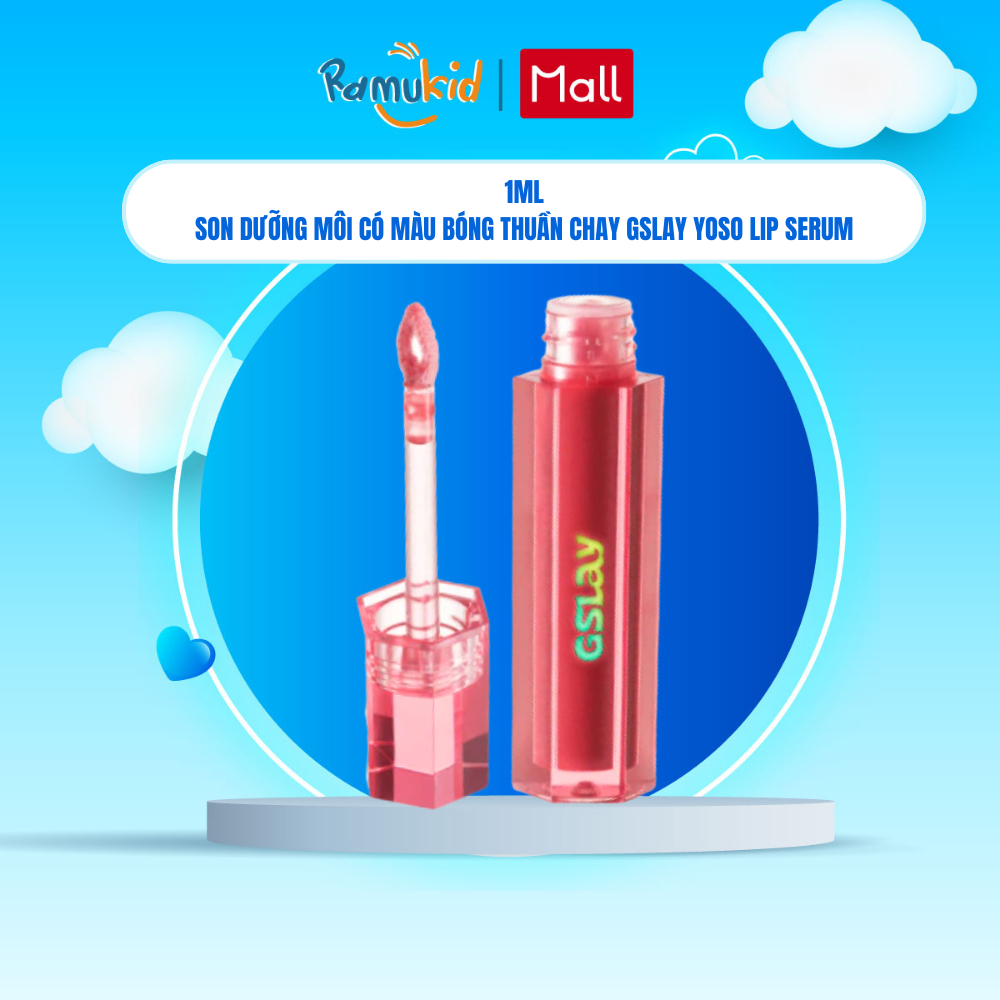 Son Dưỡng Môi Có Màu Dạng Bóng Thuần Chay GSLAY YOSO Lip Serum Dưỡng Ẩm, Tái Tạo Môi 1ml