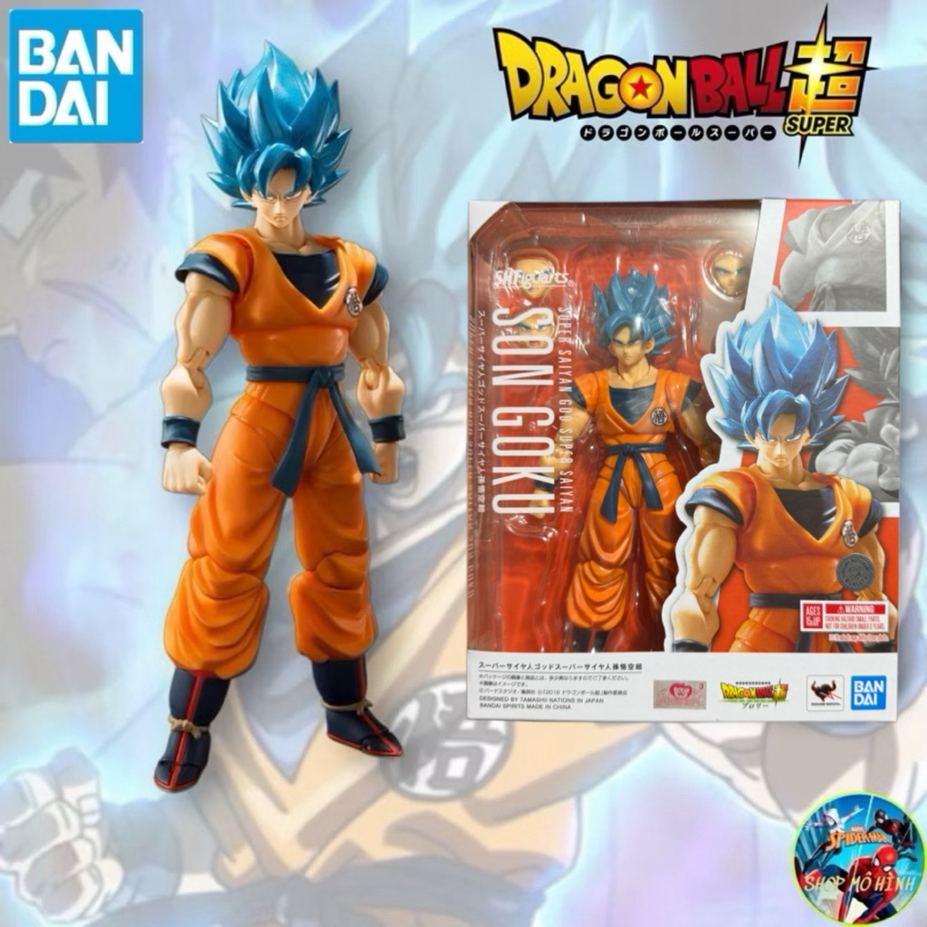 Mô Hình SHF Goku Blue (Son Goku Blue God) Chính Hãng BANDAI (Tái Bản)