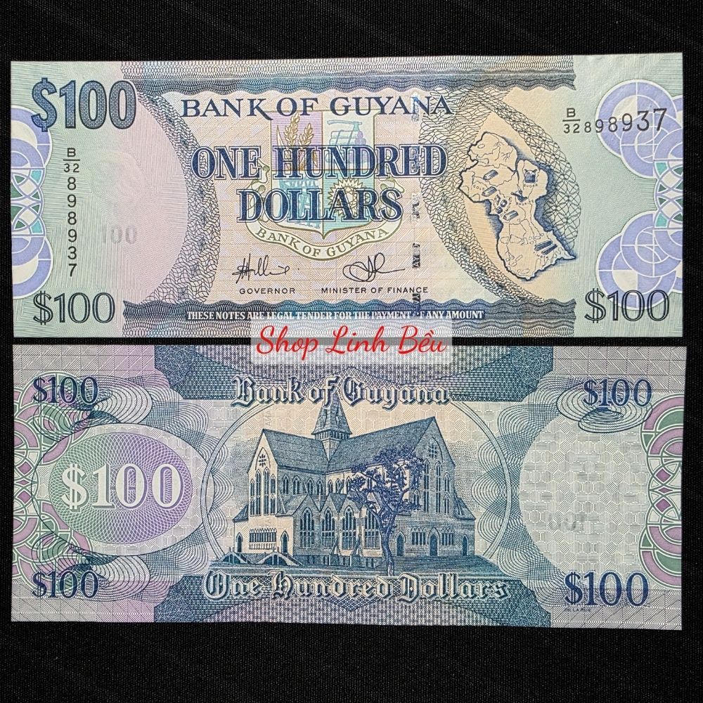 Sưu tầm vùng Caribê xưa: 100 Đôla Guyana 2016. Hoàn toàn mới 100% UNC