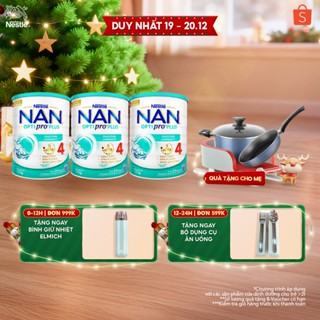   Tặng Set nồi chảo Elmich  Bộ 3 lon Sữa Bột Nestlé NAN OPTIPRO PLUS4 Cho Trẻ 2-6 Tuổi 1,5KG Với 5HMO Và Đạm OPTIPRO 