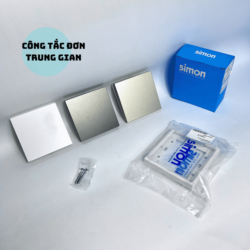 [SIMON]​ Công Tắc Đơn Trung Gian [Hàng Nhập Khẩu] I7-701026(16AX) ba màu Trắng, Champagne, Xám