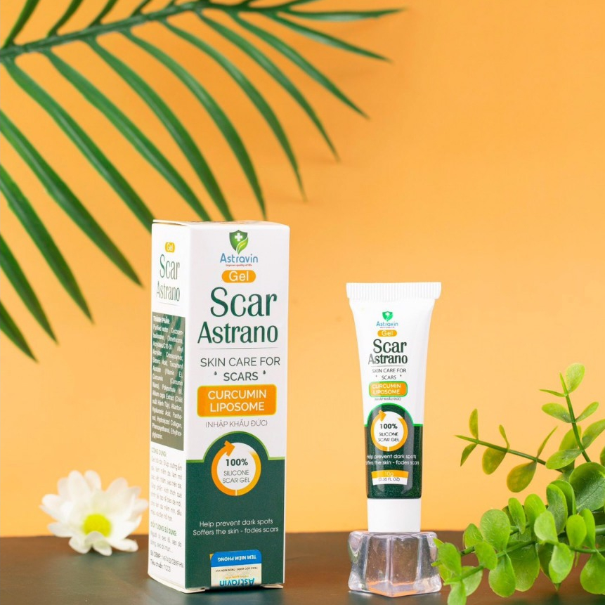 Gel Làm Mờ Sẹo Và Làm Phẳng Sẹo Lồi, Sẹo Thâm, Sẹo do Bỏng, Sẹo do Mụn SCAR ASTRANO nano curcumin - 