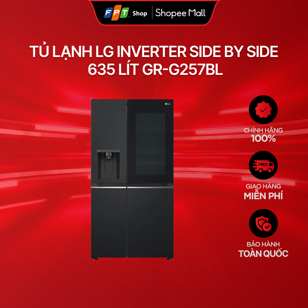 Tủ lạnh LG Inverter side by side 635 lít GR-G257BL