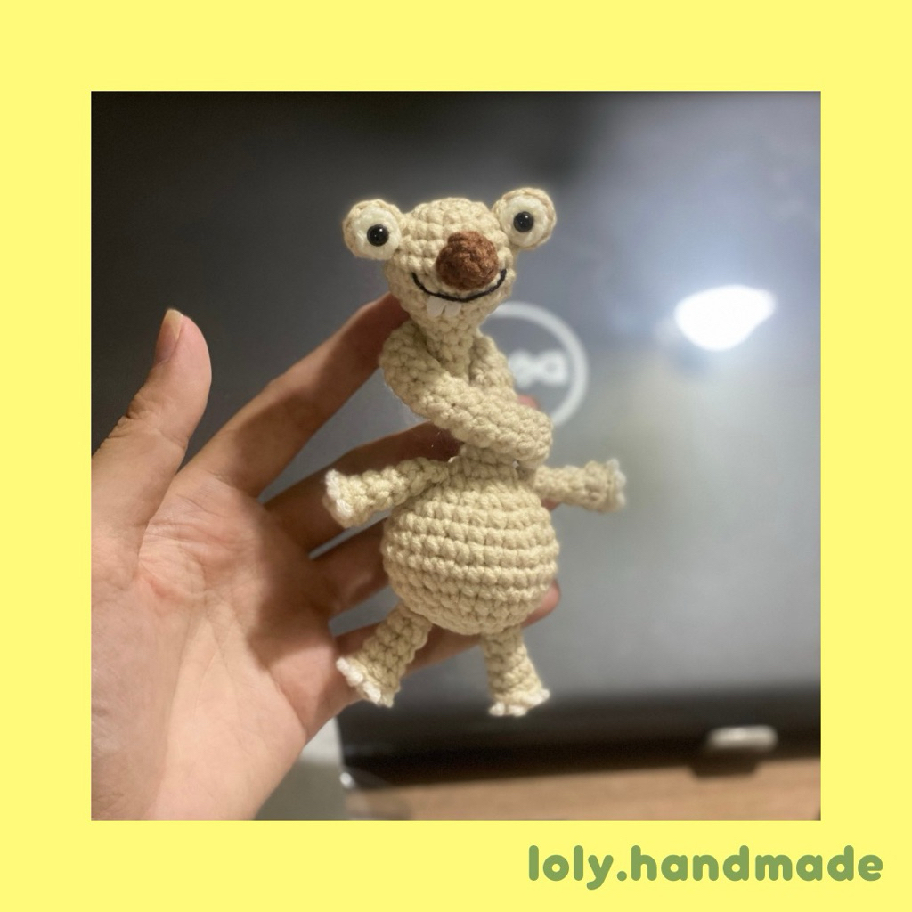 [Crochet-Ảnh thật] Móc khoá len nhân vật Sid cổ dài