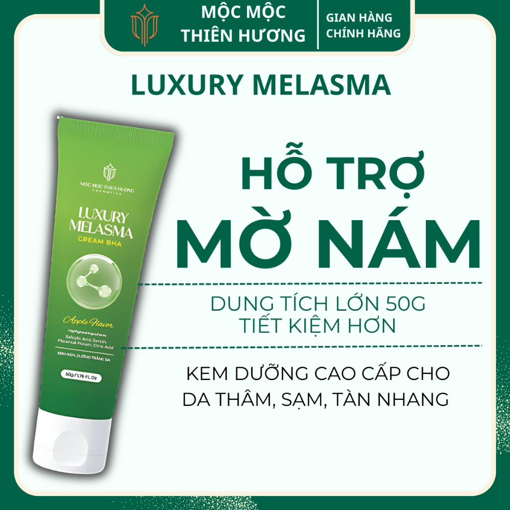 [CHÍNH HÃNG] Kem Hỗ Trợ Mờ Nám MMTH BHA Luxury Melasma Cream - Dưỡng Trắng, Đều Màu Da Mặt (50g)