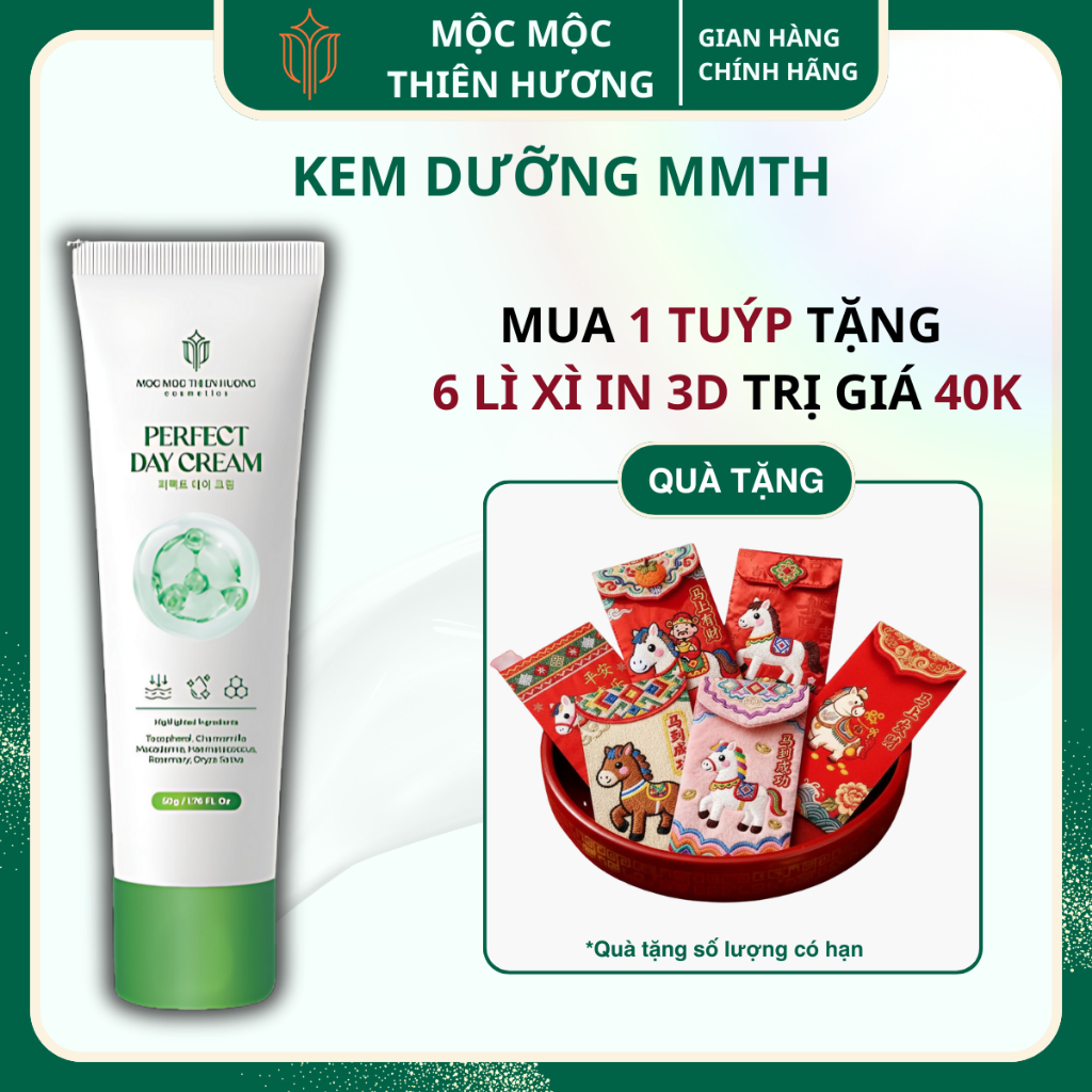 Kem Dưỡng Perfect Day Cream MMTH Dưỡng Sáng Da Cấp Ẩm Hỗ Trợ Da Mềm Mịn Skincare Routine 50g