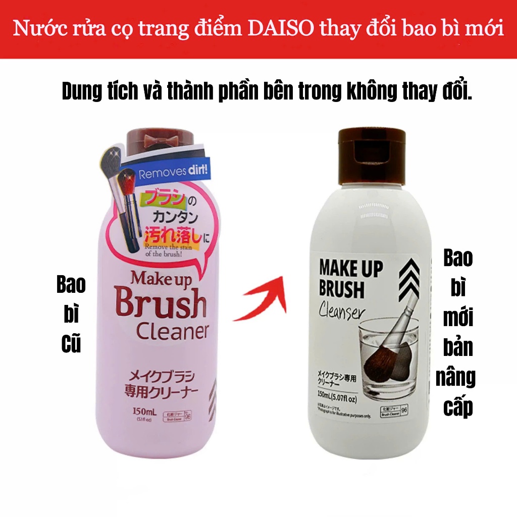Nước giặt cọ DAISO Japan Makeup Brush Cleaner 150ml - giặt sạch sâu, mềm cọ