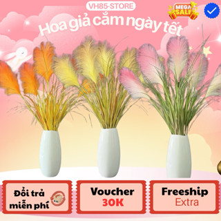  Hoa Giả Hoa Lụa Cây Bông Lau Nhân Tạo 5 Nhánh Dài 90cm Cao Cấp – Trang Trí Decor Nhà Cửa Phòng Khách Sang Trọng 