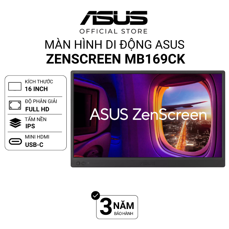 Màn hình di động ASUS ZenScreen MB169CK 90LM0AZ3-B01121 16" | FullHD | IPS | 5MS | USB Type-C DP Alt