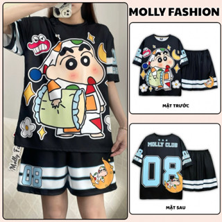 Đồ bộ nam nữ Bigsize 45-80kg thun lạnh Jersey phong cách Streetwear hoạt hình Molly Fashion