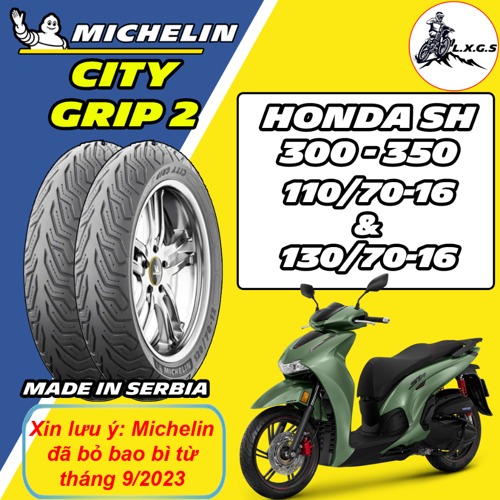 (Michelin cho SH300 350) vỏ lốp xe Michelin City Grip 2 hàng châu âu size 110/70-16 và 130/70-16