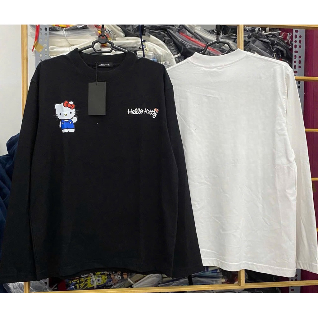 Áo thun dài tay in hình kitty mines chất liệu cotton dành cho nữ | BigBuy360 - bigbuy360.vn