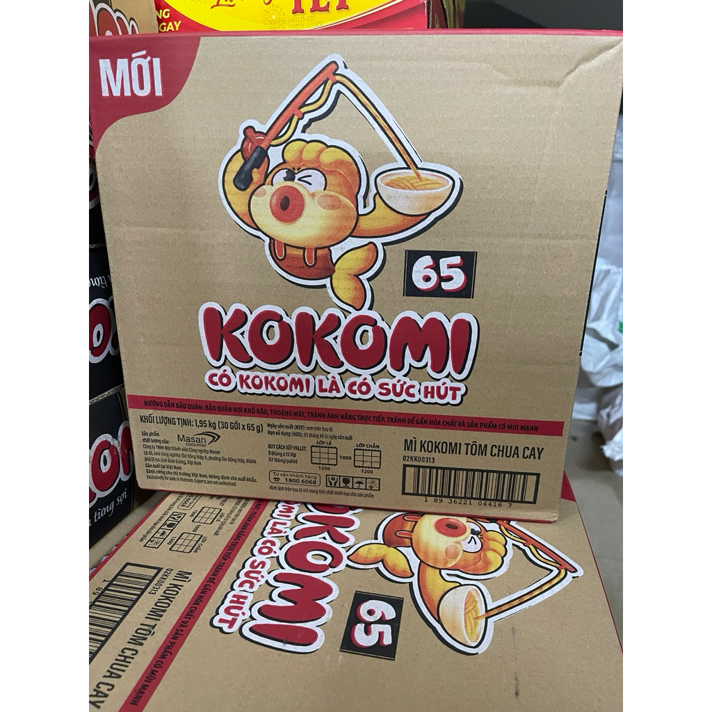 1 thùng mì tôm kokomi 65g